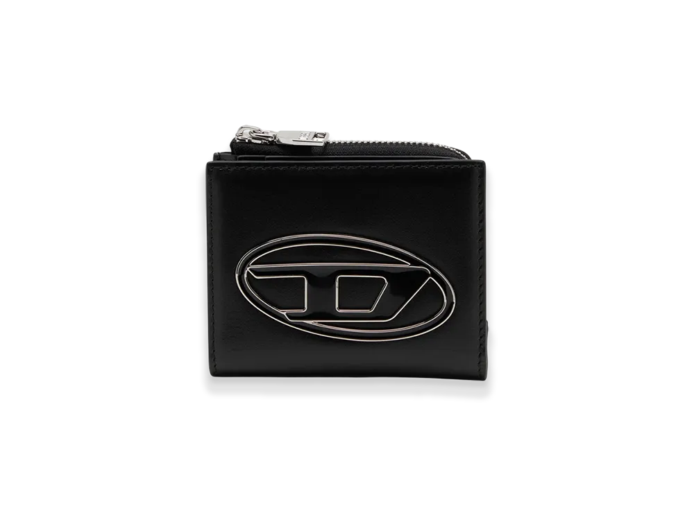 Diesel 1Dr Card Holder Zip L Bi-Fold Card Holder In Nappa Leather "Black"