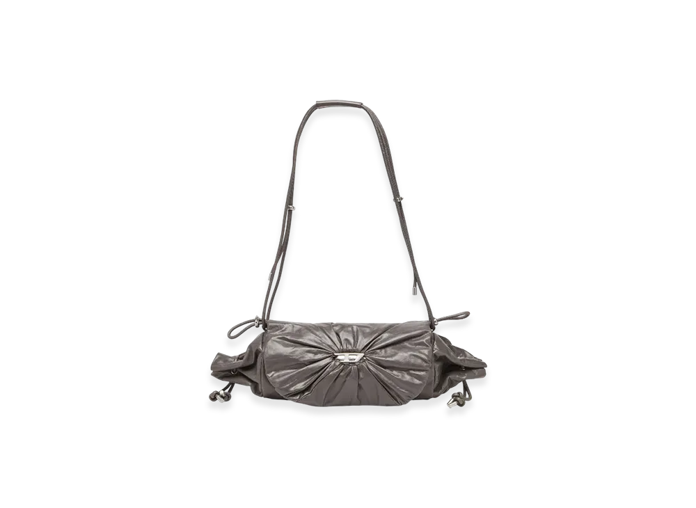Diesel Scrunch-D Shoulder M Scrunch-D M-Shoulder Bag In Shiny Leather "Gray"
