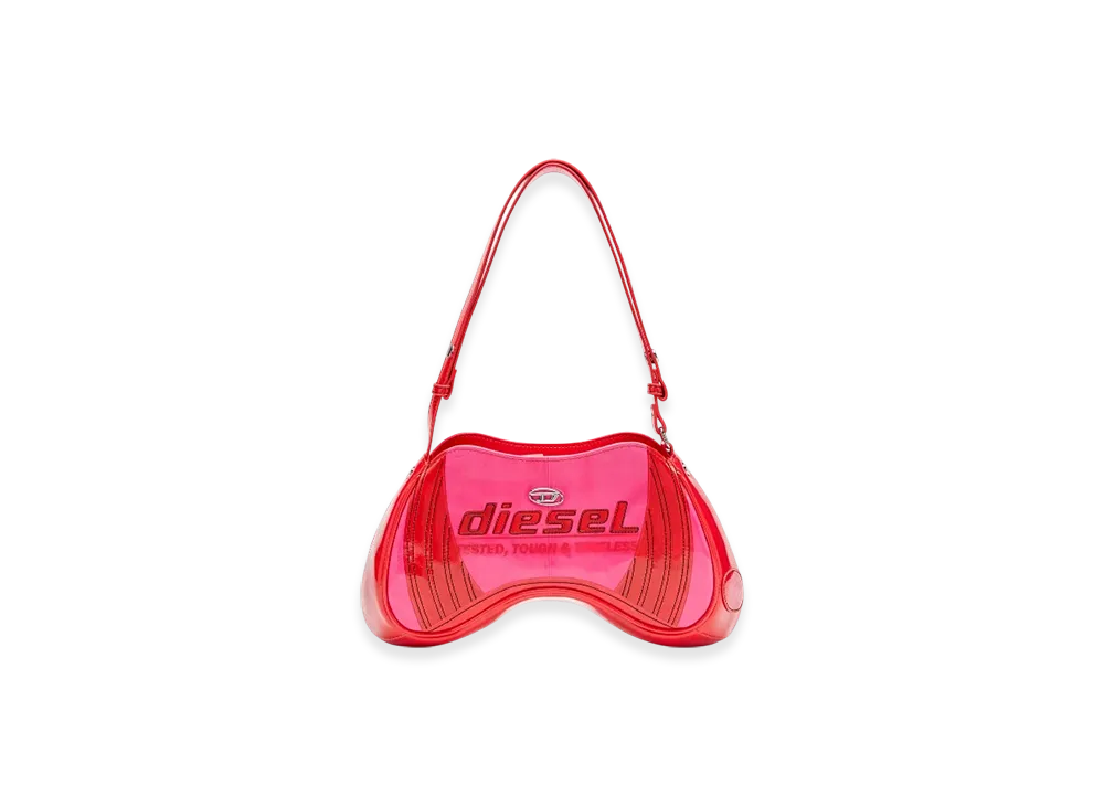 Diesel Play Shoulder Play-Glossy Shoulder Bag With Biker Details "Pink White"