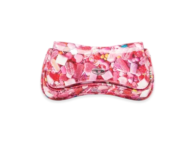 Diesel Play Clutch Play-Glossy Clutch With Print "Pink White"