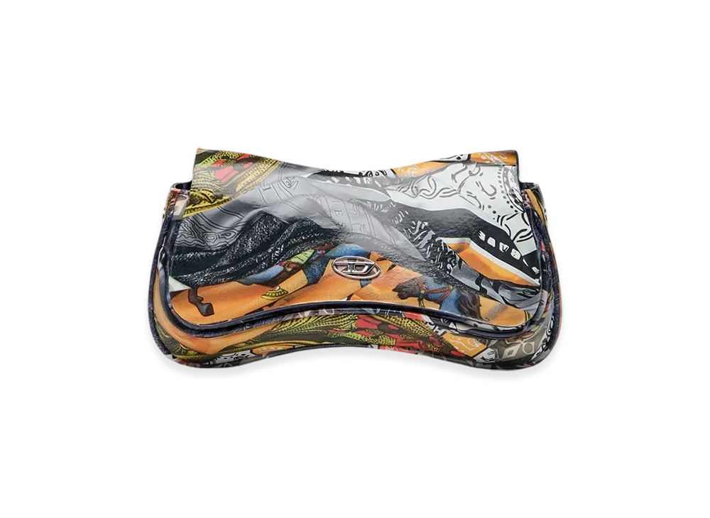 Diesel Play Clutch Play-Glossy Clutch With Print "Orange Blue"