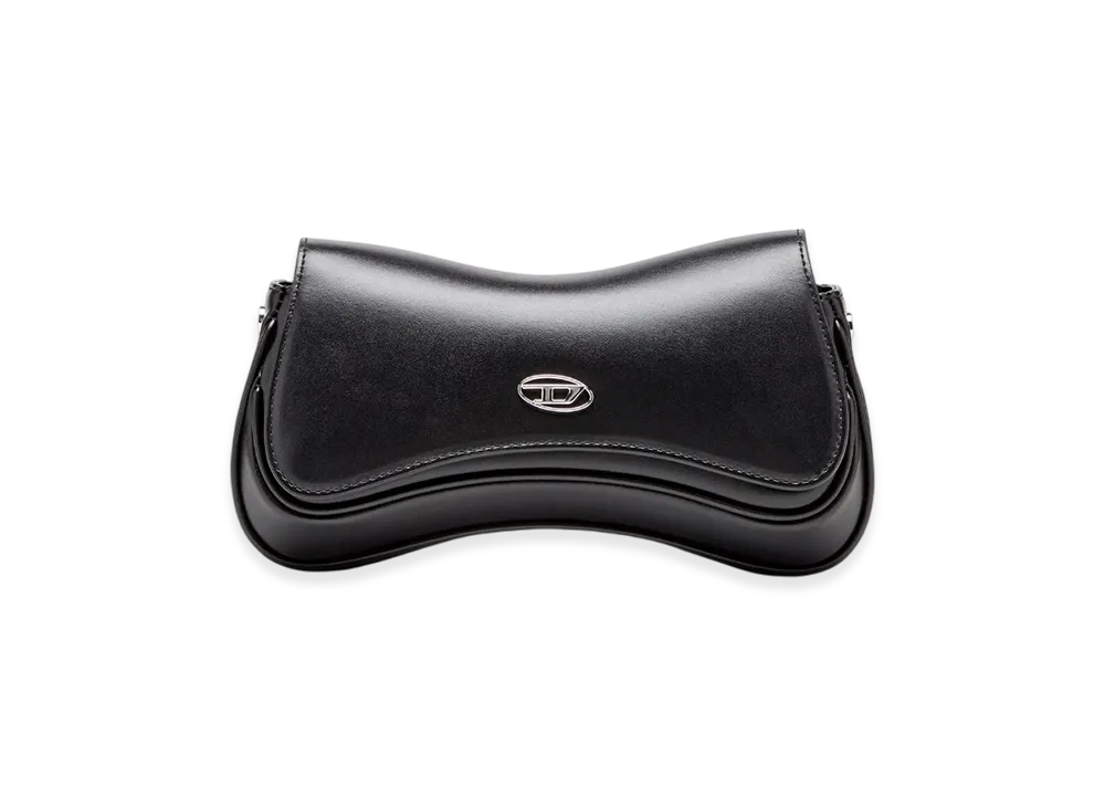 Diesel Play Clutch Play-Semi Gloss Leather Shoulder Bag "Black"