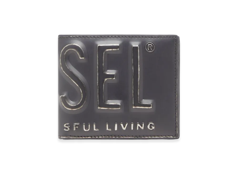 Diesel Dsl 3D Bi Fold Coin S Zip Wallet With Metal-Effect Logo "Black"