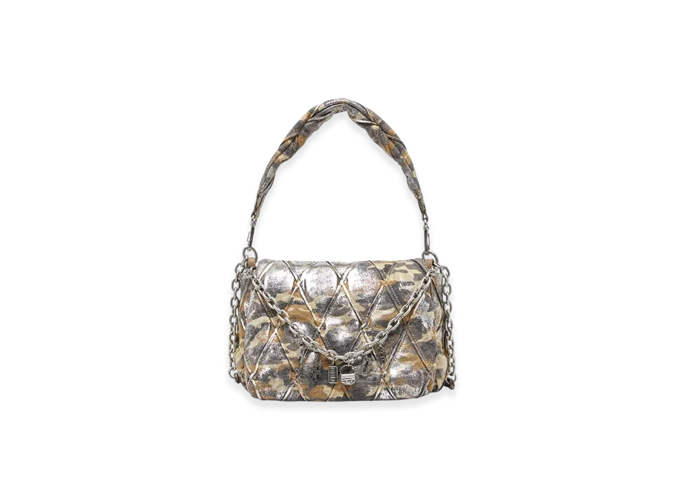 Diesel Charm-D Shoulder M Charm-D M-Shoulder Bag In Metallic Camo Canvas "Multicolor Brown"