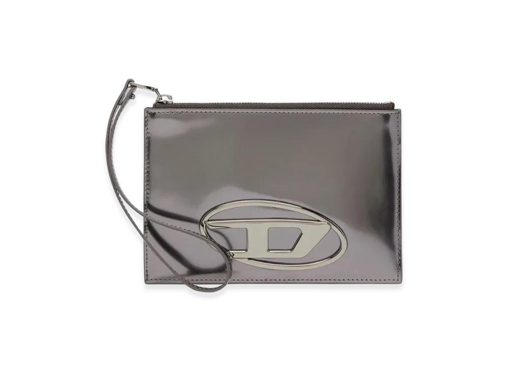 Diesel 1Dr Pouch Iii Zipped Pouch In Mirror Leather "Gray"