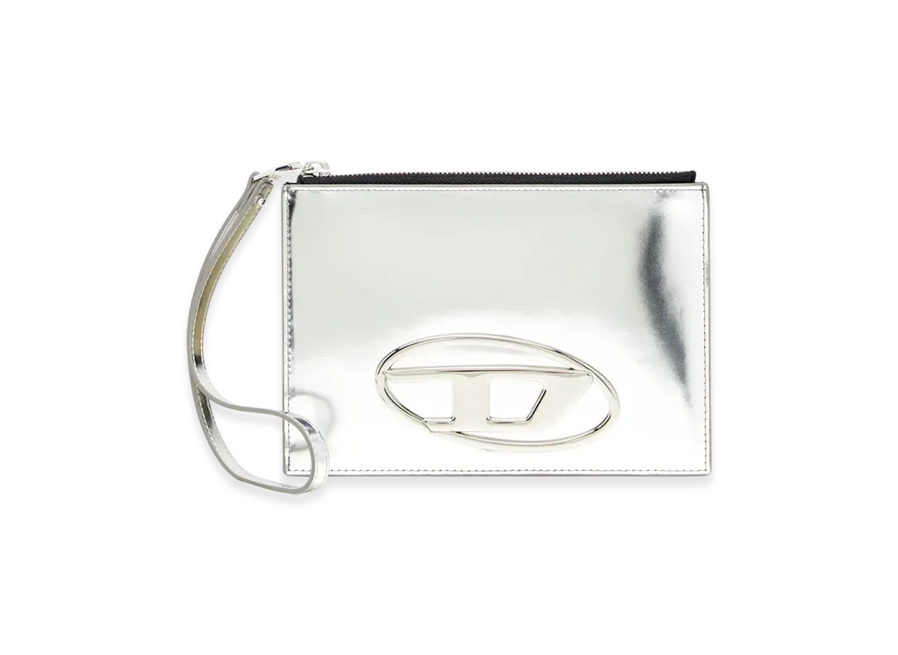 Diesel 1Dr Pouch Iii Zipped Pouch In Mirror Leather "Silver"