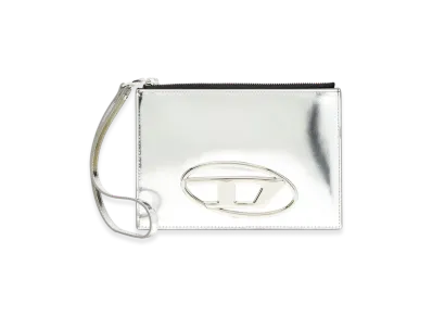 Diesel 1Dr Pouch Iii Zipped Pouch In Mirror Leather "Silver"
