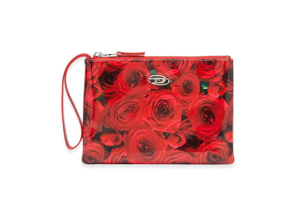 Diesel Play Pouch Ii Pouch In Printed Glossy Pu "Red"
