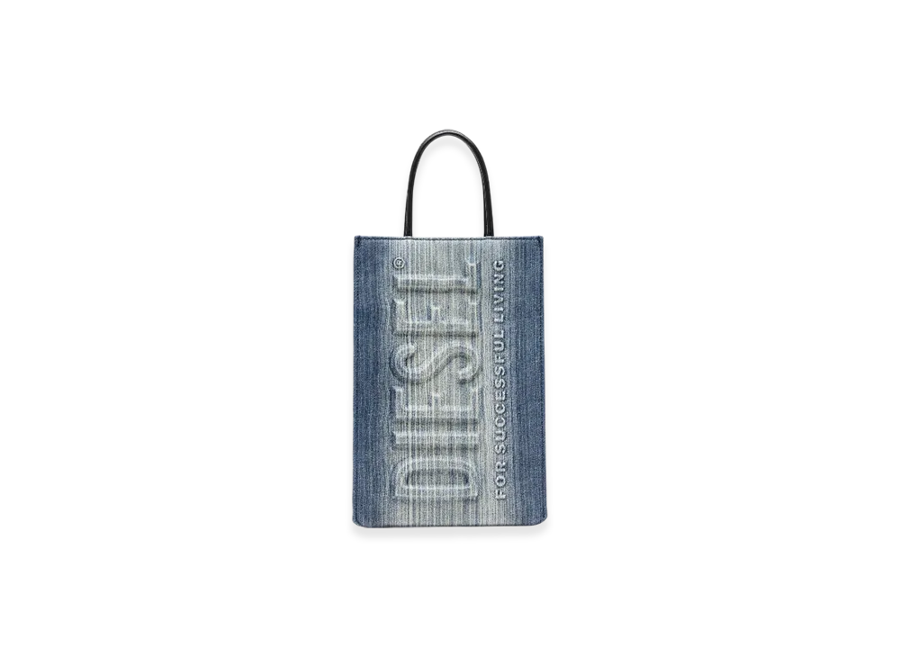 Diesel Les Shoppers Shopper M x Les Shoppers-Tote Bag In Solarised Striped Denim "Blue"