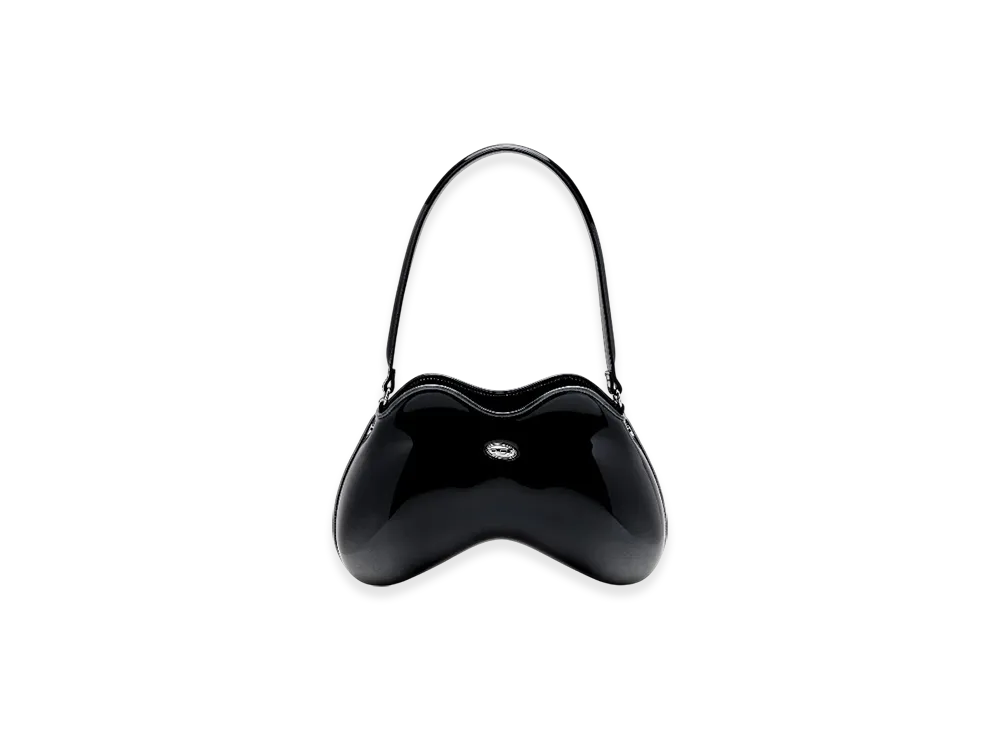 Diesel Double-D Shoulder Double-D-Rigid Shoulder Bag In Degrade Glossy Pu "Black"