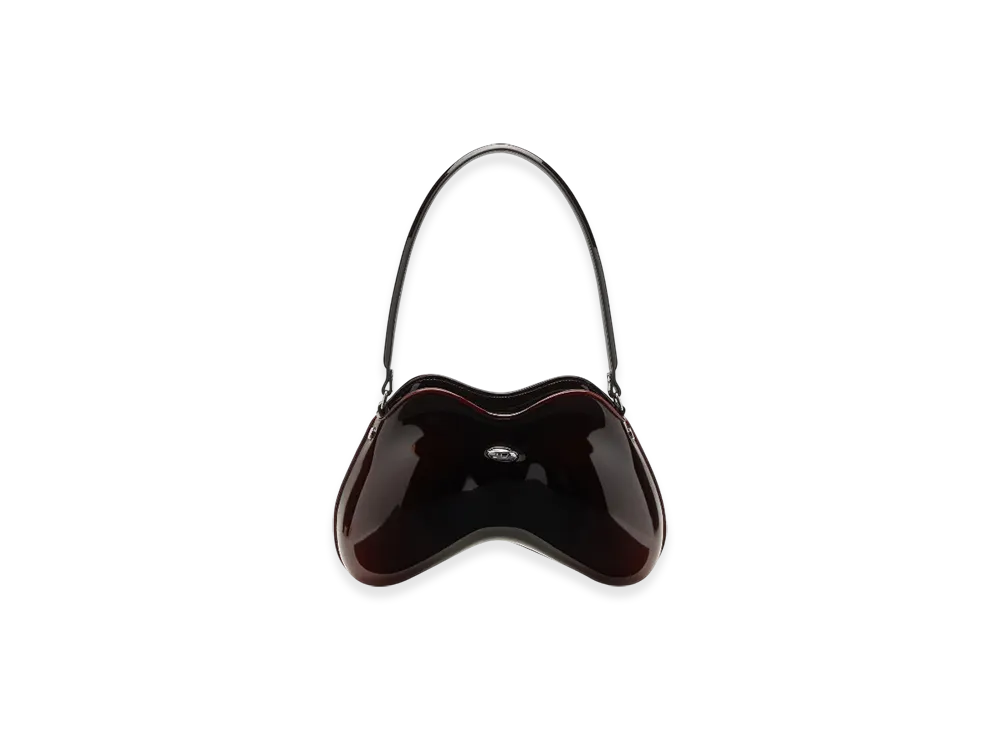 Diesel Double-D Shoulder Double-D-Rigid Shoulder Bag In Degrade Glossy Pu "Burgundy"