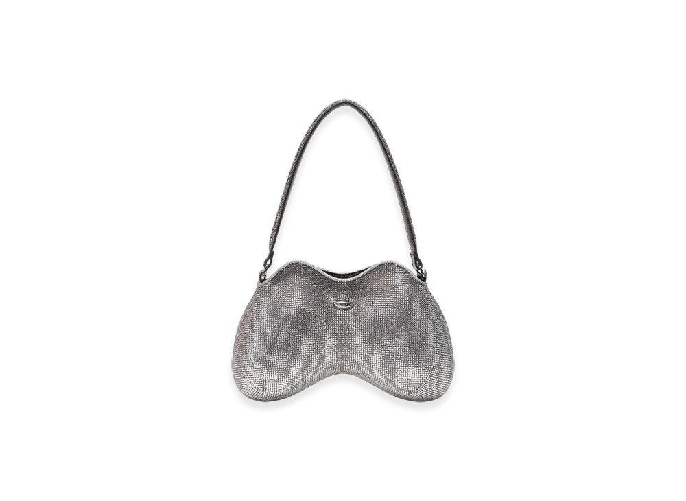 Diesel Double-D Shoulder Double-D-Shoulder Bag With All-Over Crystals "Silver"