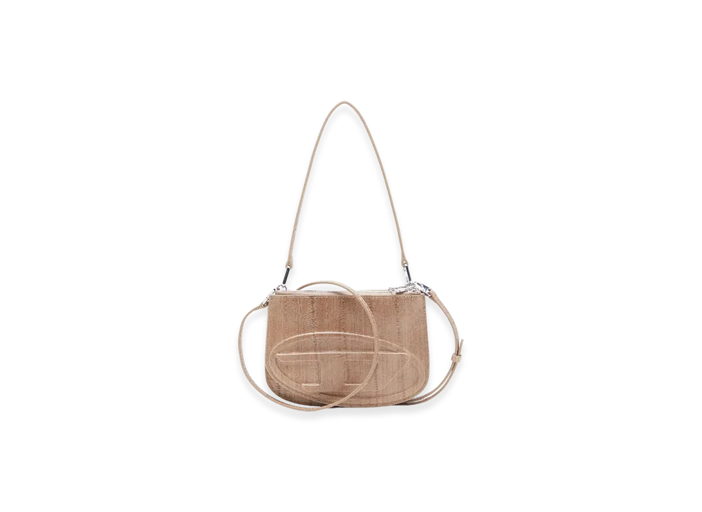 Diesel 1Dr Twin 1Dr Twin-Double-Pouch Shoulder Bag In Printed Leather "Light Brown"