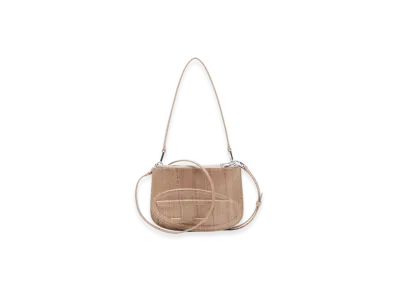 Diesel 1Dr Twin 1Dr Twin-Double-Pouch Shoulder Bag In Printed Leather "Light Brown"