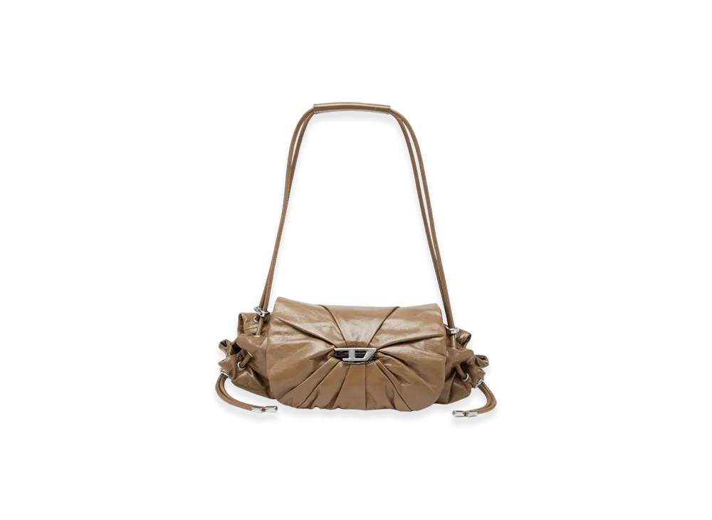 Diesel Scrunch-D Shoulder S Scrunch-D S-Shoulder Bag In Scrunched Leather "Brown"