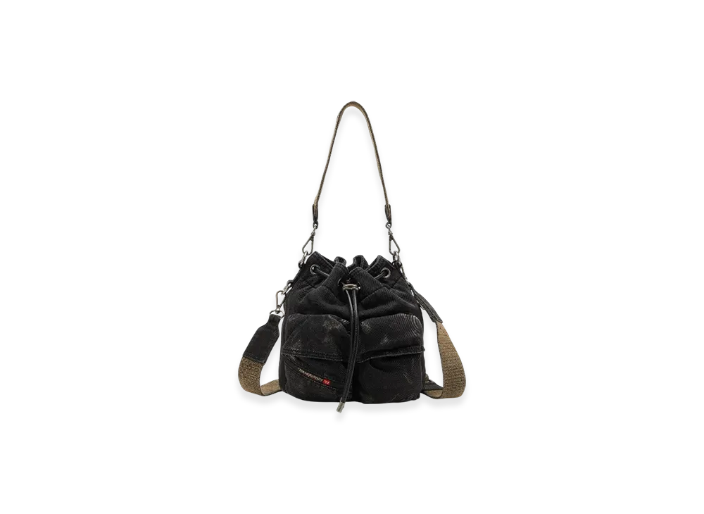 Diesel Multi-Pkts Bucket x Multi-Pkts-Multipocket Bucket Bag In Washed Denim "Black"