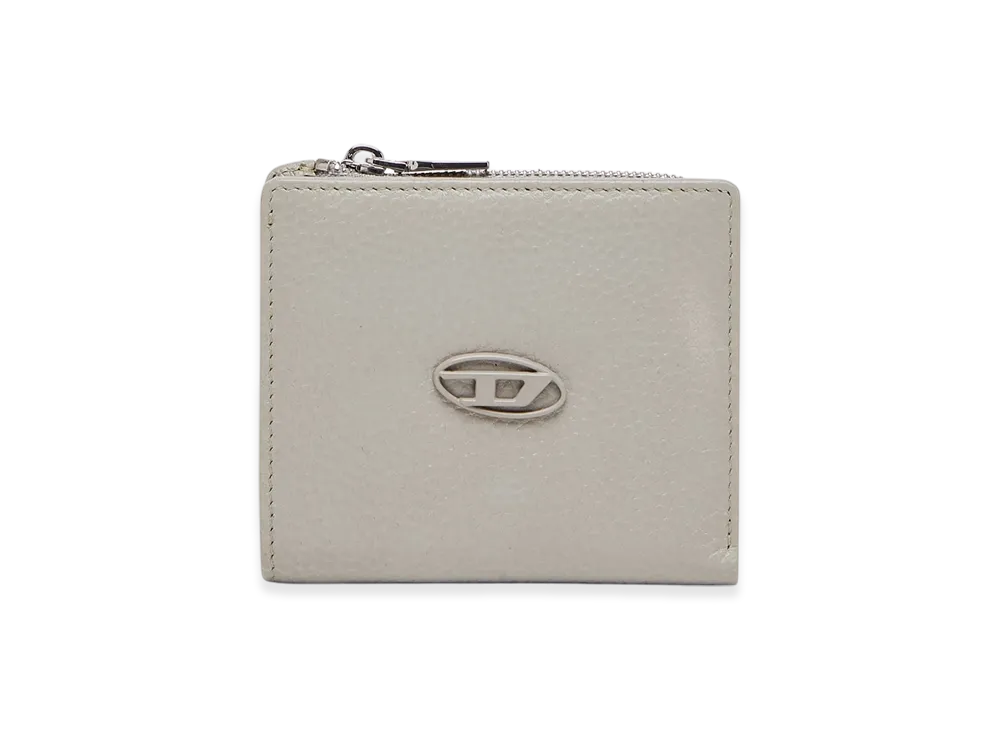 Diesel Hissu Evo Bi Fold Zip L Bi-Fold Wallet In Grainy Leather "Gray"