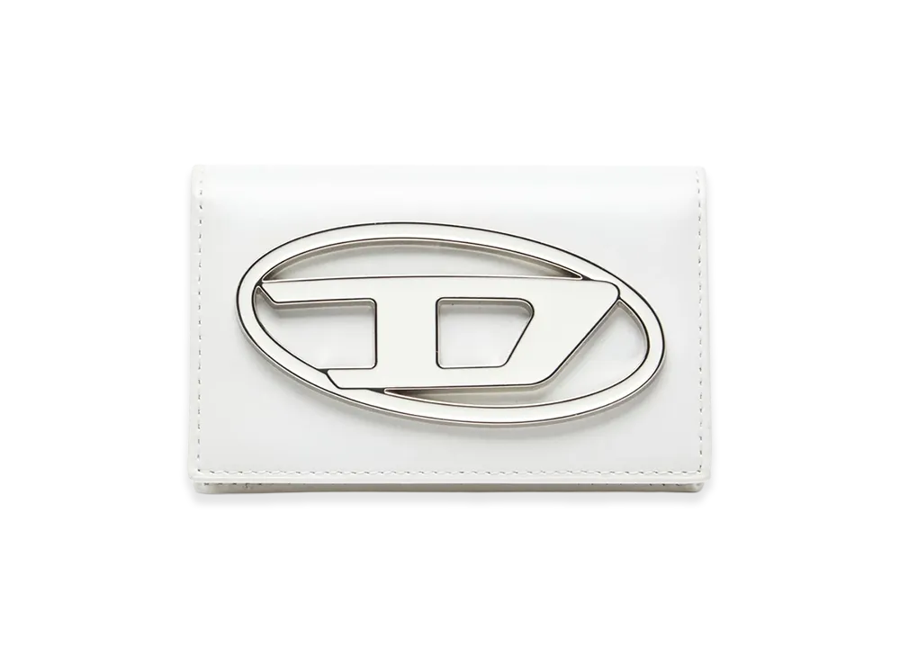 Diesel 1Dr Card Holder Iv Leather Card Holder With Enamelled Oval D "White"