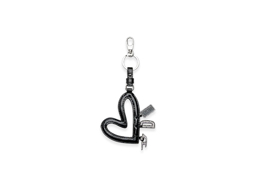 Diesel Multi Ii Heart Charm With Glossy Finish "Black"