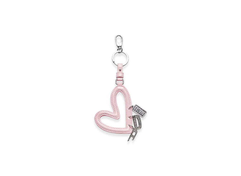 Diesel Multi Ii Heart Charm With Glossy Finish "Pink White"