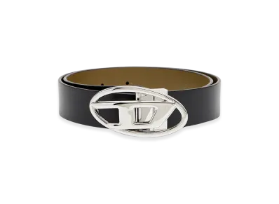 Diesel B-1Dr W Rev Ii 30 3Cm Reversible Leather Belt With Oval D Buckle "Black Green"