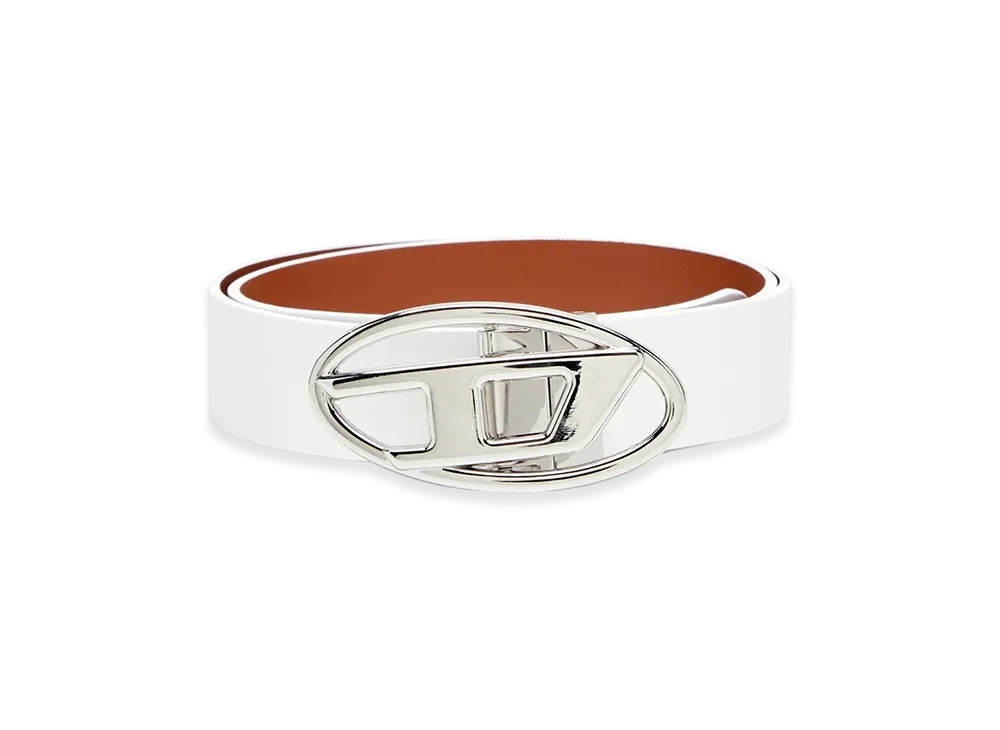 Diesel B-1Dr W Rev Ii 30 3Cm Reversible Leather Belt With Oval D Buckle "White"