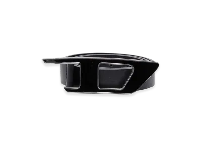 Diesel B-Dlogo Ii 2.5Cm Leather Belt With Enamelled Buckle "Black"