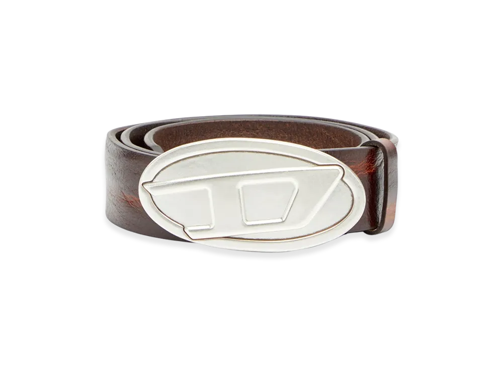 Diesel B-1Dr 2.0 4Cm Belt In Waxed Leather "Brown"
