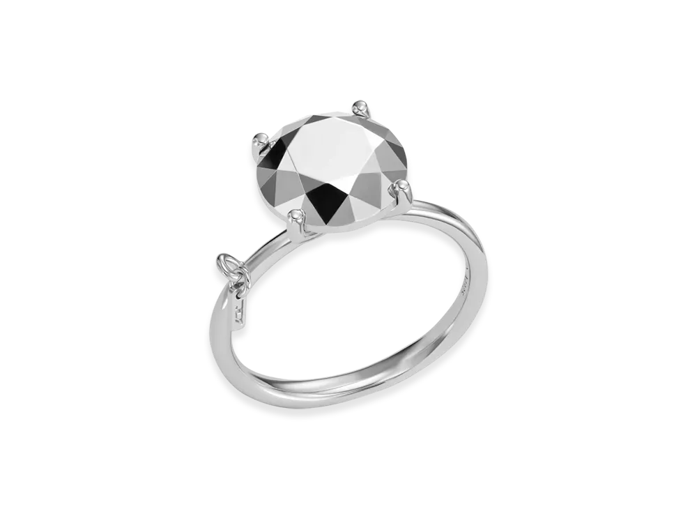 Diesel Dl1353040 Sterling Silver Jewel Diamond Cut Sterling Silver Ring "Silver"