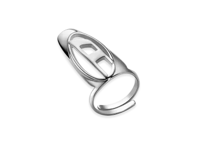 Diesel Dx1525 Jewel Silver-Tone Brass Nail Ring "Silver"