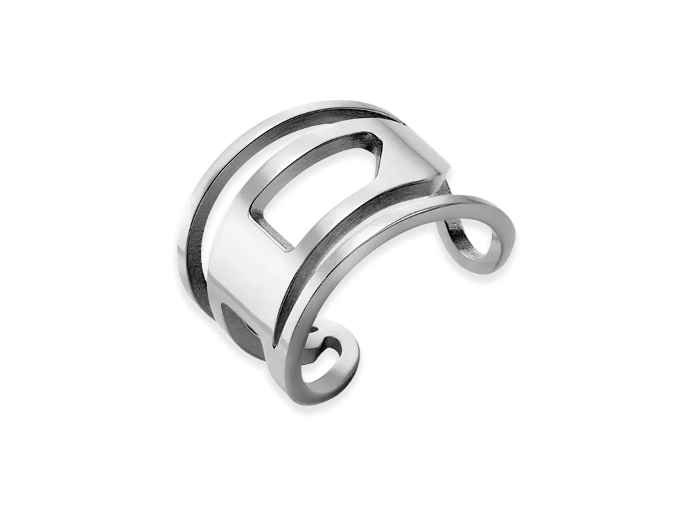 Diesel Dx1548040 Jewel Stainless Steel Band Ring "Silver"