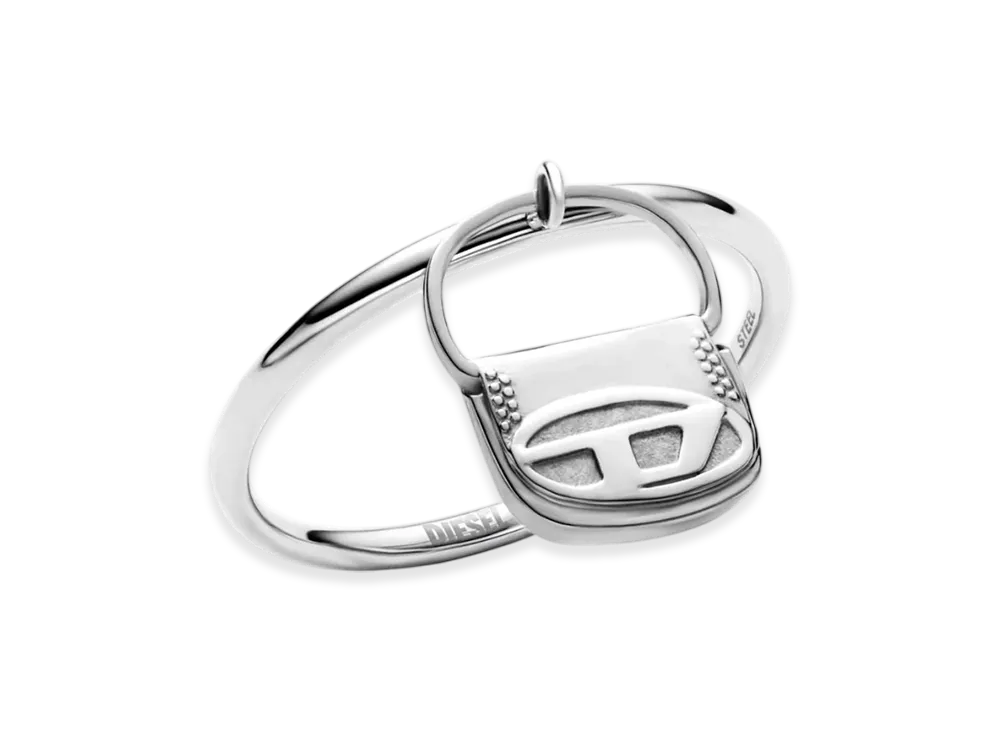 Diesel Dx1619040 Jewellery Stainless Steel 1Dr Bag Charm Ring "Silver"