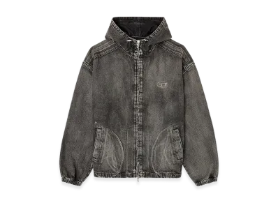 Diesel x Thug Club Thugjack Hooded Jacket In Faded Denim "Black"