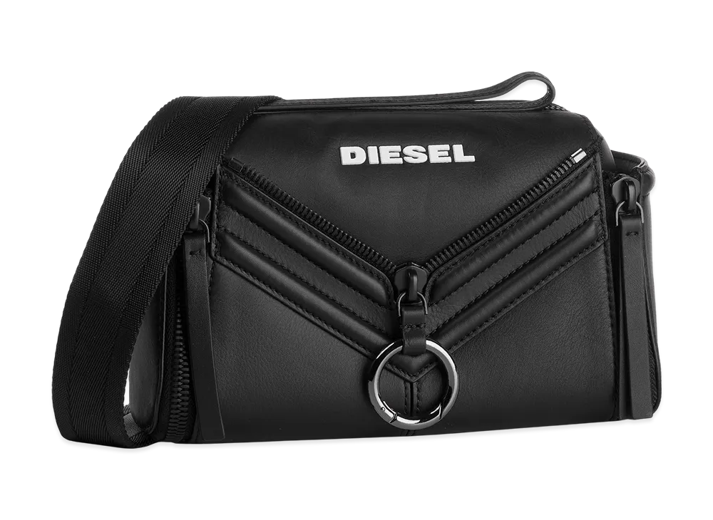 Diesel Zipper Shoulder Clutch Bag "Black"