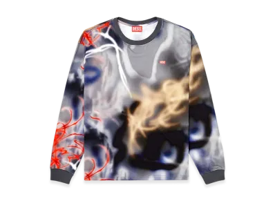 Diesel T-Boxt-Ls-V4 Long Sleeve T-Shirt "Black/Grey"