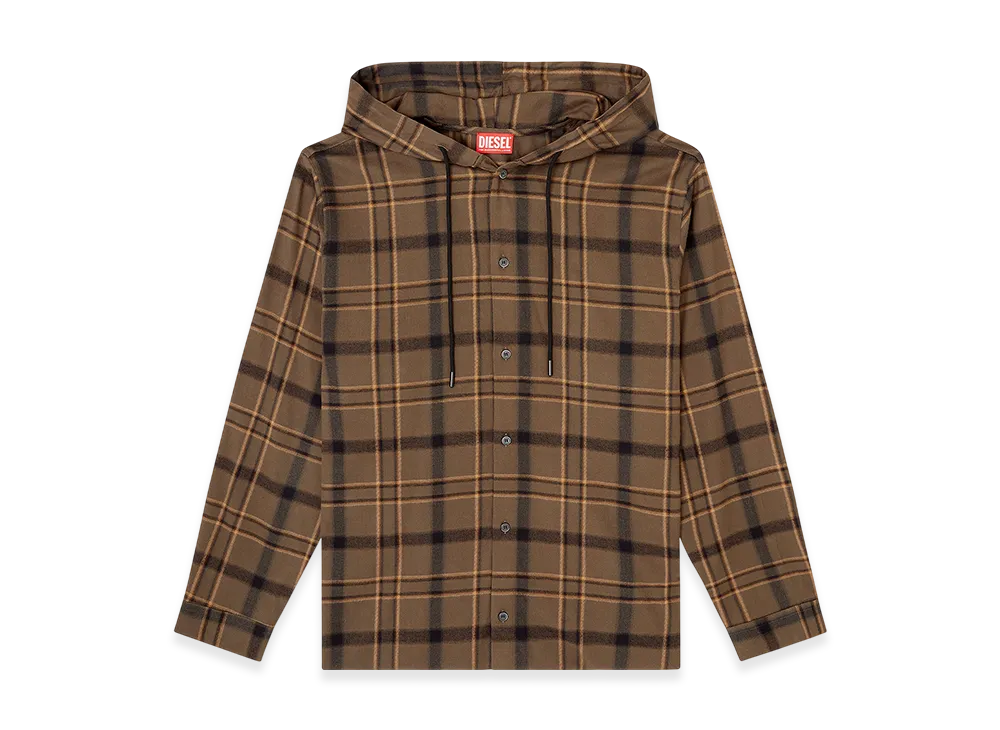 Diesel S-Ix Hooded Shirt "Beige/Brown"