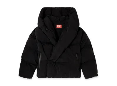 Diesel J-Scotts-Padded-A Wrap puffer jacket in stretch nylon "Black"