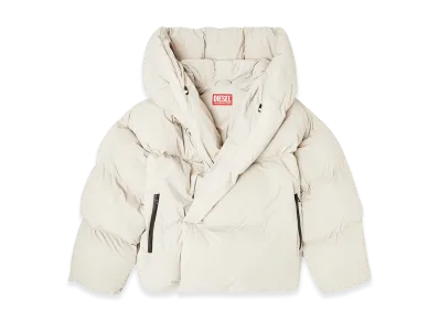 Diesel J-Scotts-Padded-A Wrap puffer jacket in stretch nylon "Beige"