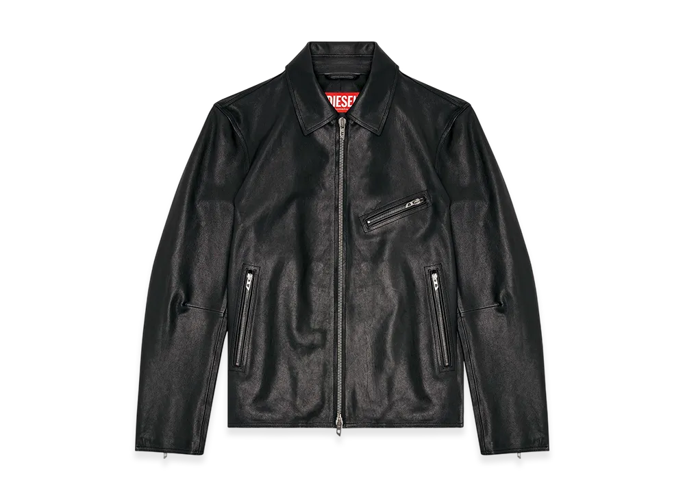 Diesel L-Korn-A Leather Jacket "Black"