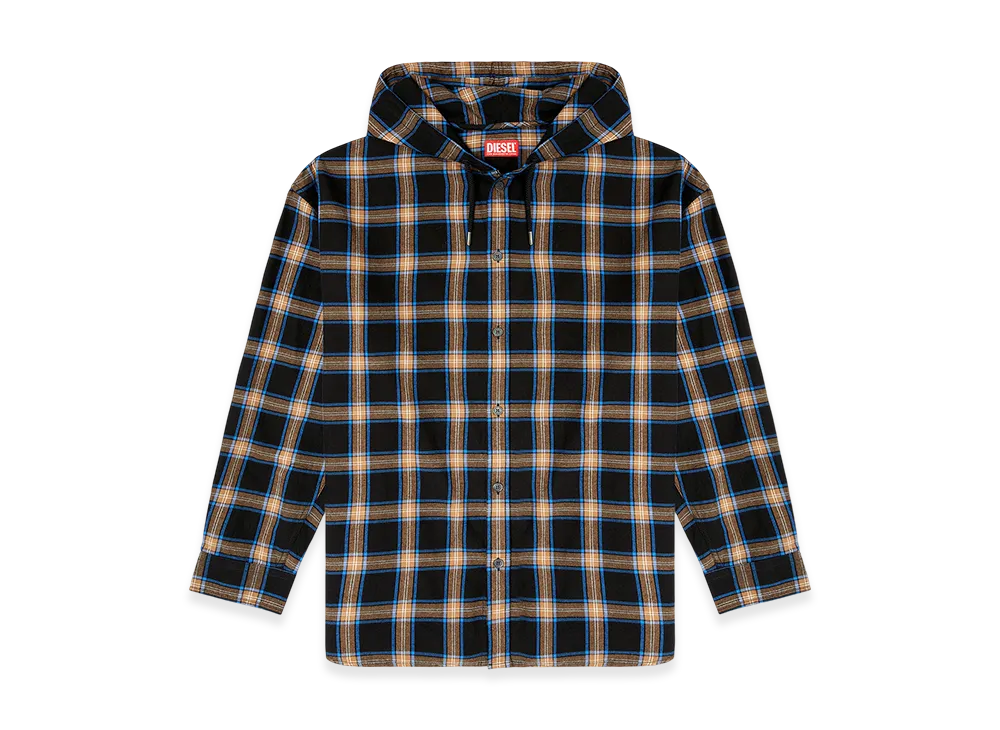 Diesel S-Dewny-Hood-Ajfi Hooded Shirt "Black/Blue"