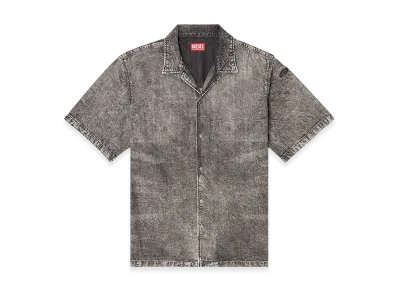 Diesel D-Nabil-S5 Bowling shirt in marbled denim "Black"
