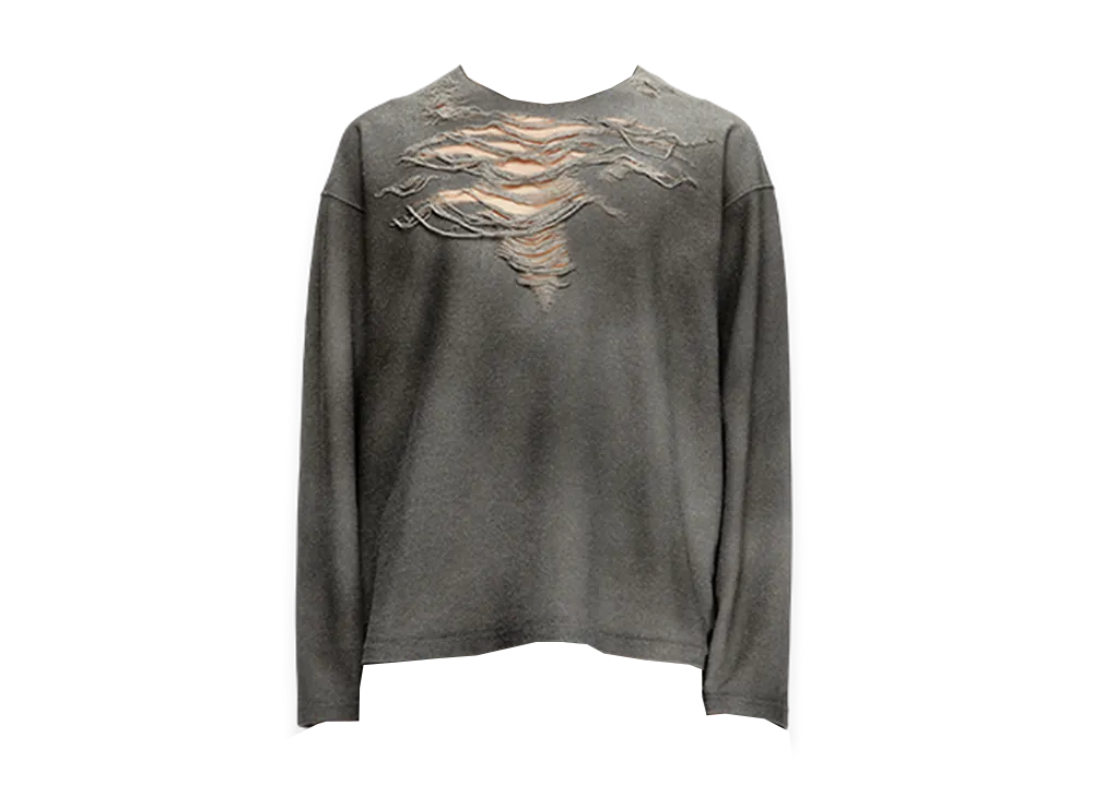 Diesel S-Ruben Sweatshirt with distressed front "Grey"