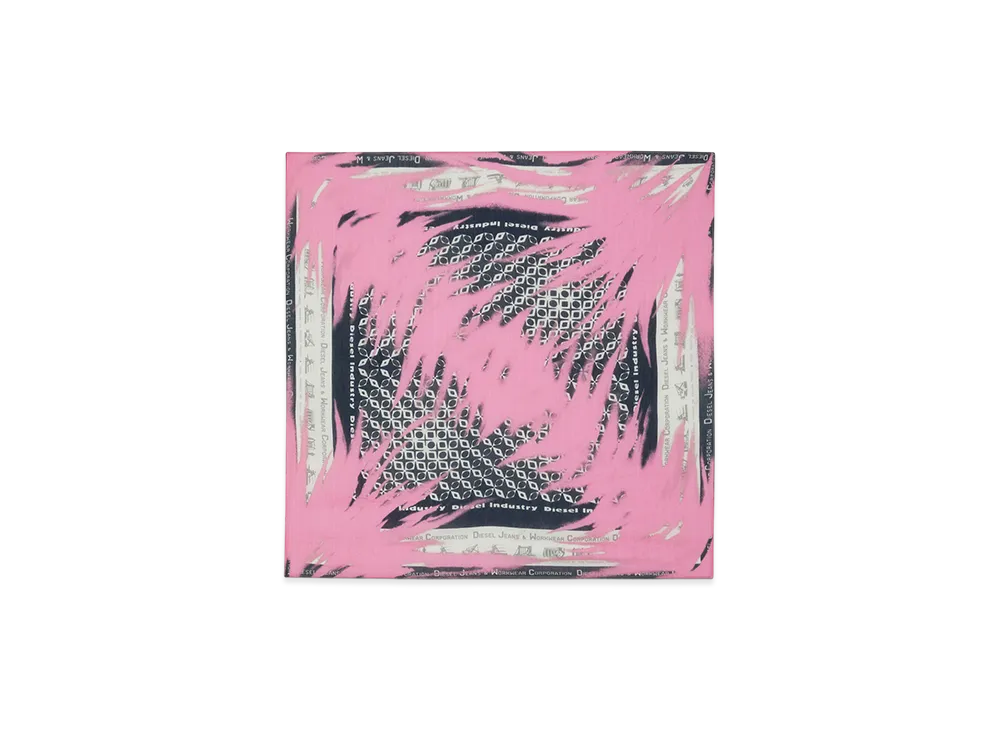 Diesel S-Nina Scarf with denim division bandana print "Pink/Blue"