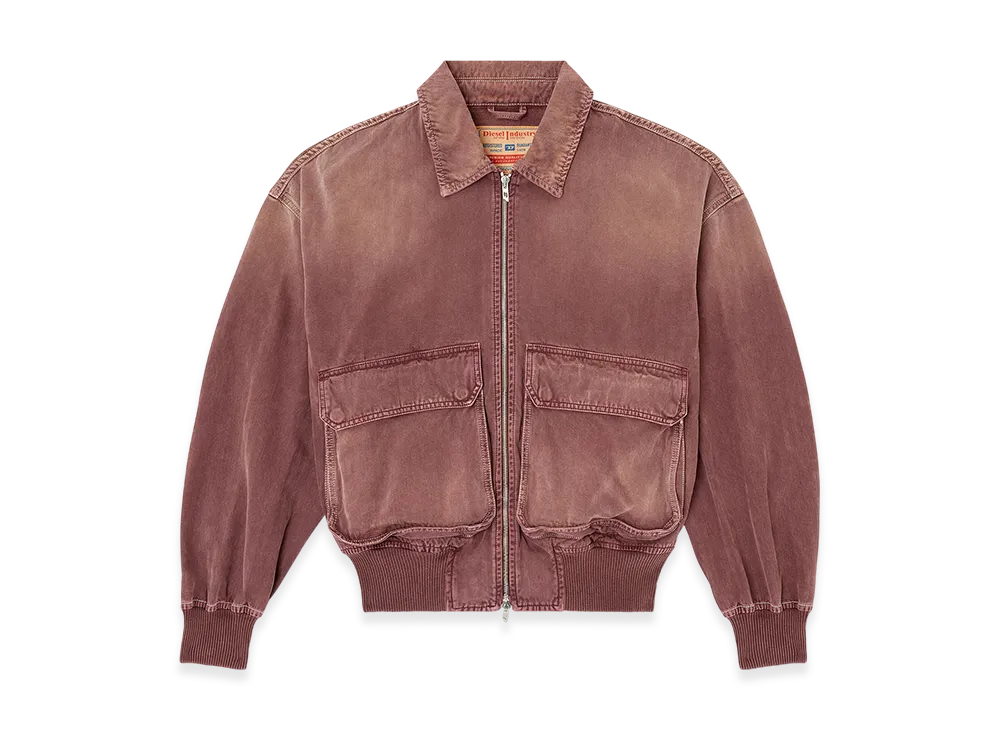 Diesel D-Kurz Jacket in coloured herringbone denim "Brown"