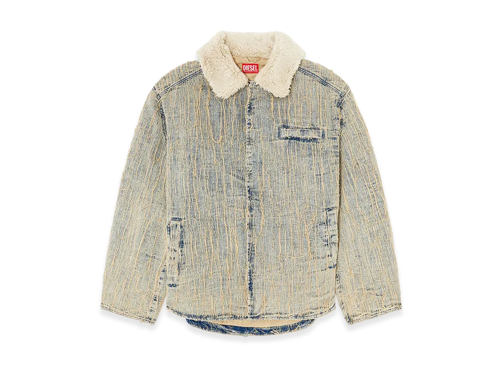 Diesel D-Ivar-S Jacket in floating-thread jacquard denim "Light Blue"