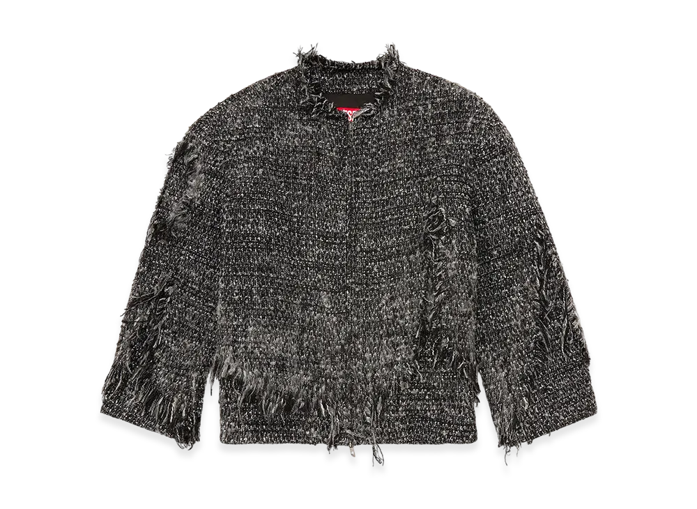 Diesel J-Aberdeen Layered jacket in destroyed boucle "Black"