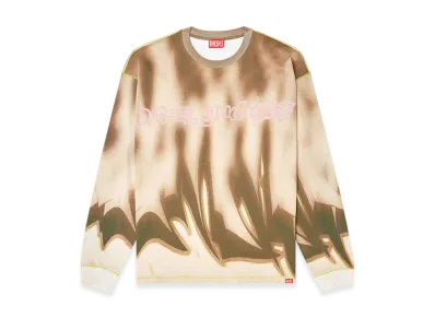 Diesel T-Boxt-Ls-Show Sweatshirt with front graffiti print "Beige/Brown"