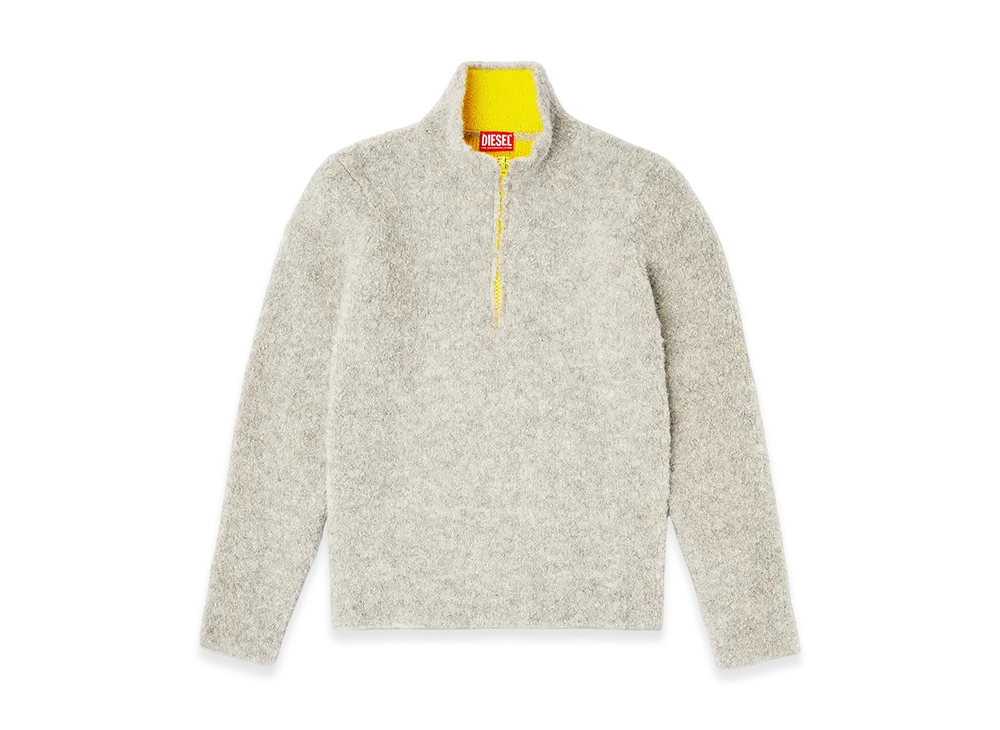 Diesel K-Eller Half-zip jumper with contrast interior "Grey"