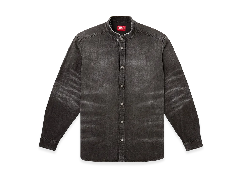 Diesel D-Simply-Fsh Shirt in distressed honeycomb denim "Grey"