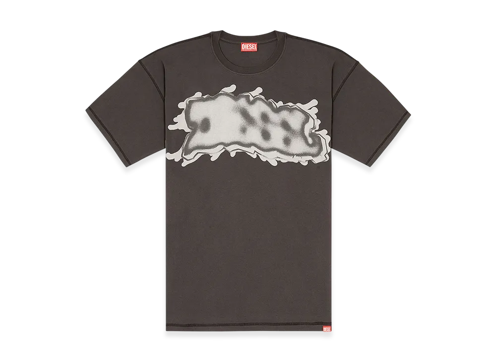 Diesel T-Leonard-Ihbj T-shirt with graffiti print "Dark Grey"